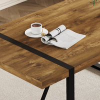 Rustic Industrial Rectangular Wood Dining Table For 4-6 Per…