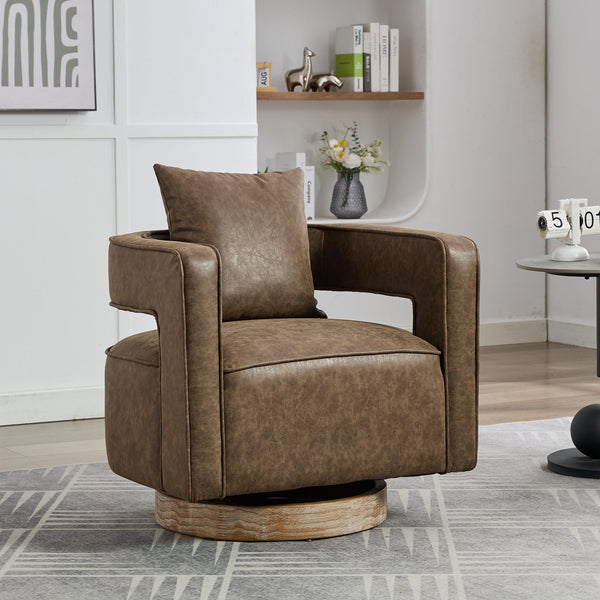 28.9" W Swivel Accent Open Back Barrel Chair Modern Comfort…