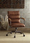 Retro Brown Swivel Office Chair – 5-Star Base