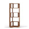 6-Tier L-Shaped Corner Bookshelf – Dark Oak