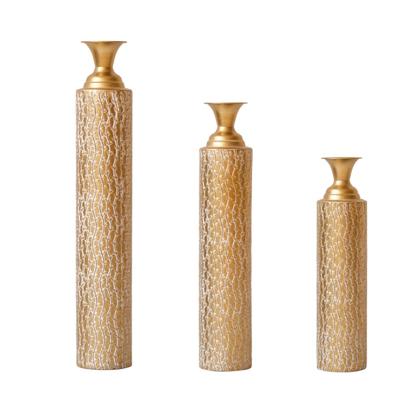 Metal Decorative Vases High Distress Metal Center Vases wit…