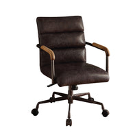 Harith Antique Slate Top Grain Leather Office Chair with Ad…