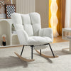 Teddy Fabric Leisure Rocking Chair with Ottoman