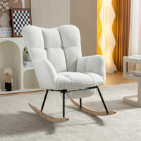 067-Teddy Fabric Leisure Rocking Chair With Adjustable Foot…
