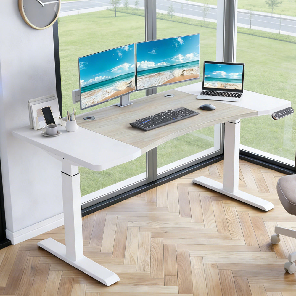 63" Dual Motor Curved Standing Desk