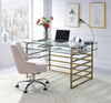 Shona Glass Top Gold Writing Desk