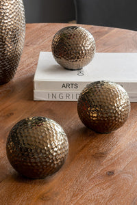 D3.9x3.5' Decorative Orbs with Textured Bronze Finish, Set…