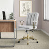 Vintage White & Chrome Swivel Office Chair
