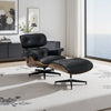 Mid-Century Chaise Lounge – Black Grain Leather