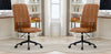 Antique Brown PU Leather Office Chair – Set of 2