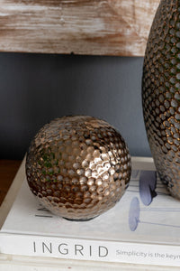 D3.9x3.5' Decorative Orbs with Textured Bronze Finish, Set…