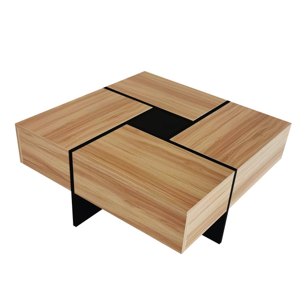 Hearth & Haven Wallace Coffee Table with 4 Hidden Storage C…