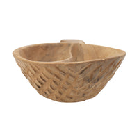 9.1x5.9x2.8' Teak Wood Decorative Bowl with Handle Natural…
