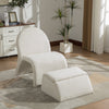Wide Armless Upholstered Chair with Storage