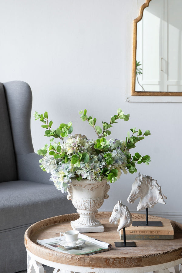 9.4x9.4x10.6' Decorative White Urn Planter with Distressed…