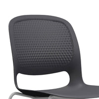 Modern Stacking Chairs Set of 4 in Black with Ergonomic Des…