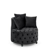 Velvet Swivel Chair – Button Tufted