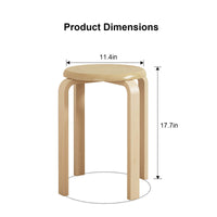 Stackable Bentwood Stool Set of 4, 18' Round Stacking Backl…