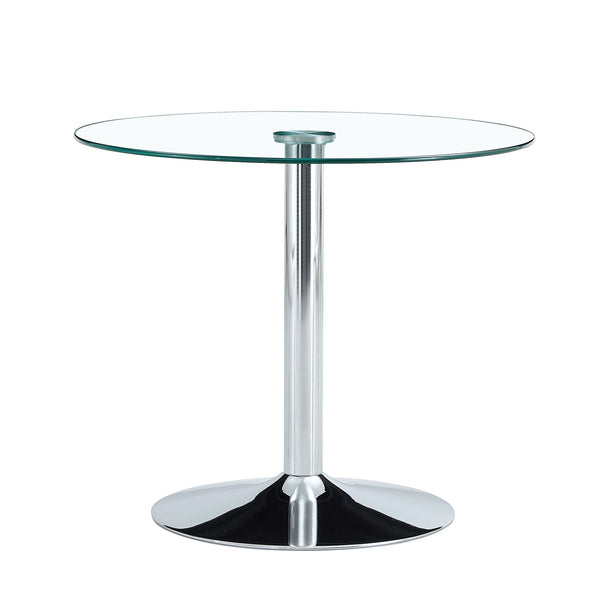 Modern Minimalist Circular Glass Dining Table with Electrop…