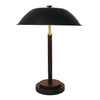 Black Umbrella Table Lamp – Walnut Finish