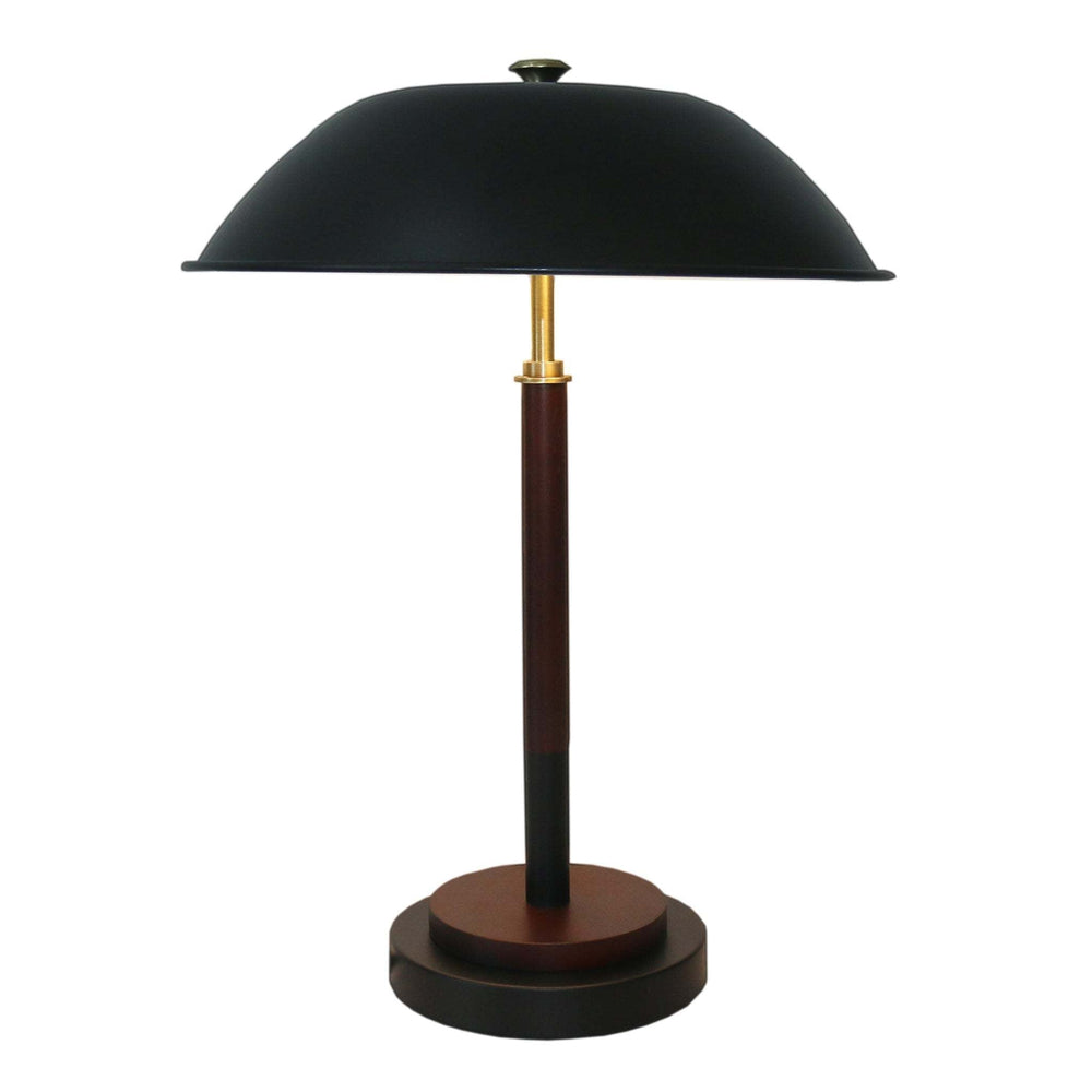 Cosmiclume Black Umbrella Shaped Table Lamp - Walnut Finish…