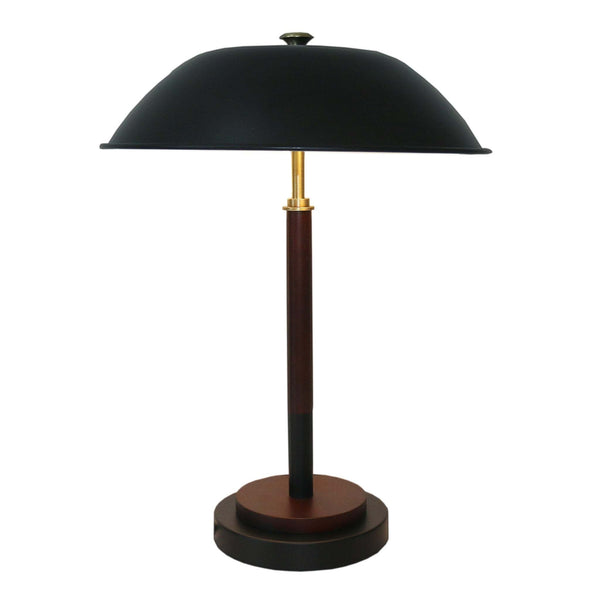 Cosmiclume Black Umbrella Shaped Table Lamp - Walnut Finish…
