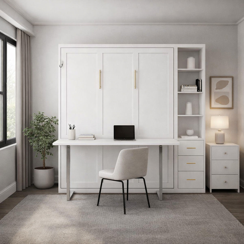 Space-Saving Furniture Desk Murphy Wall Bed With Single Sid…