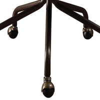 Vintage Black Swivel Office Chair with Nailhead Trim