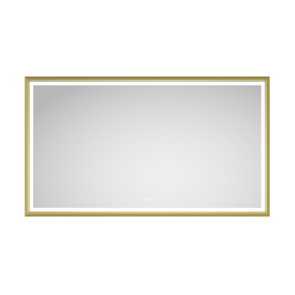 84in. W x 48in. H Oversized Rectangular Framed LED Mirror Anti-Fog Dimmable Wall Mount Bathroom Vanity Mirror HD Wall Mirror Kit For Gym And Dance Studio