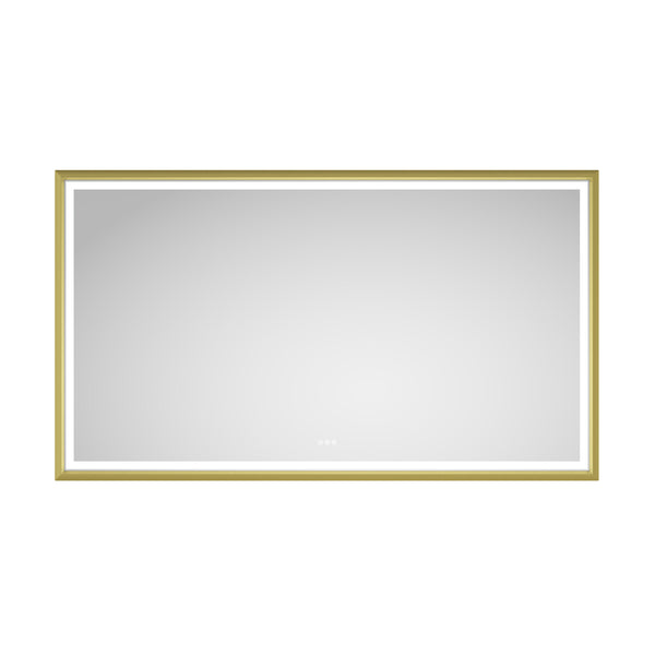 84in. W x 48in. H Oversized Rectangular Framed LED Mirror Anti-Fog Dimmable Wall Mount Bathroom Vanity Mirror HD Wall Mirror Kit For Gym And Dance Studio