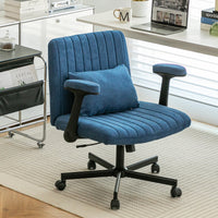 Modern Linen Blue Criss Cross Armrest Office Chair - Produc…
