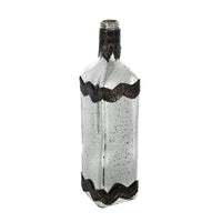 D3x12' Antique Silver Decorative Glass Bottle Vase with Bro…