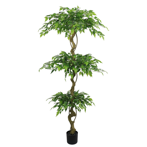 6FT Lifelike Artificial Ficus Tree with Black Pot for Home…