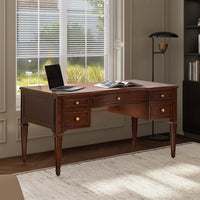 Dauphin Gold Accent 5-Drawer Executive Desk