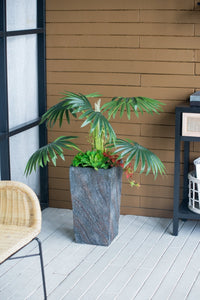 9.4x9.4x18.1' Cement Planter Large, Indoor Outdoor Garden F…