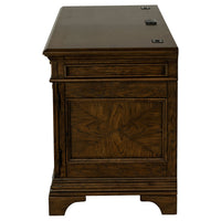 Stigham Burnish Oak 5-Drawer Credenza Office Desk in Warm O…
