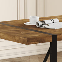 Rustic Industrial Rectangular Wood Dining Table For 4-6 Per…