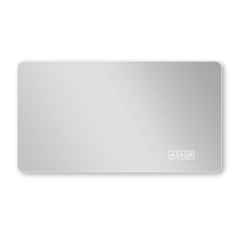 Wall Mounted LED Lighting Mirror with Three Color Lighting, Dimming, IP44 Waterproof, Anti-Fog, Touch Switch in Silver Glass, 24 × 48 Inches