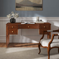 Dauphin Gold Accent 5-Drawer Executive Desk