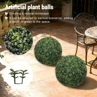 18.5IN dark Artificial Topiary Balls Outdoor Faux Boxwood D…
