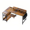 L-Shaped Gaming Desk – Power Hub & Monitor Stand