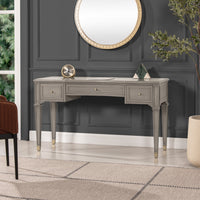 Dauphin 55' 3-Drawer Wood Executive Desk Grey Cashmere Rubb…