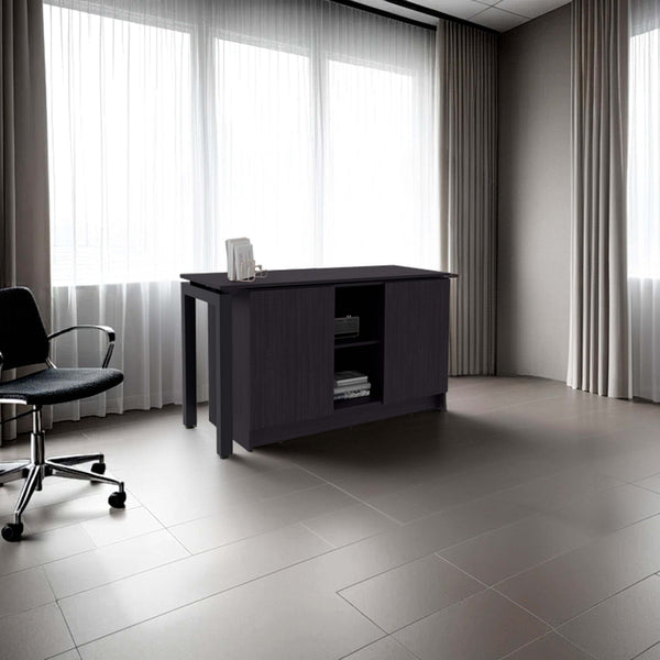 Wenge Desk with Two Open Storage Shelf