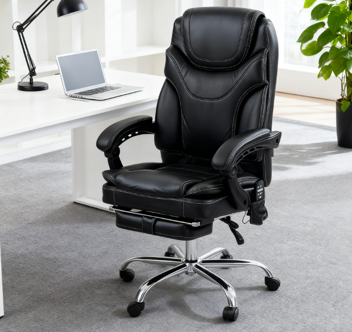 Massage Office Chair,PU Leather Heated Reclining Computer C…
