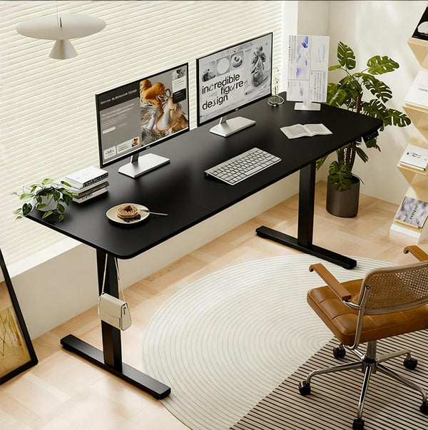 55"×24" Black Electric Standing Desk Height Adjustable Desk