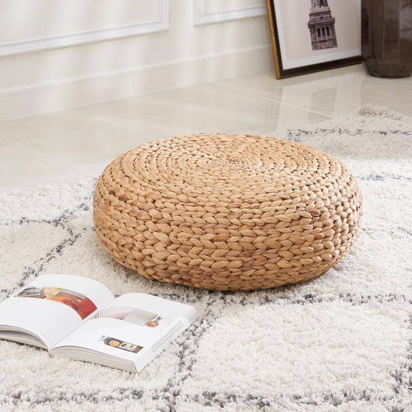 Ludmila Water Hyacinth Woven Tatami Floor Cushion - For Zen…