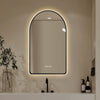 28'x48'Arched LED Mirror for Bathroom,Time and temperature display, Backlight, Anti-Fog, Dimmable, with Three Color Temperatures- Modern Vanity Light Mirror,  Perfect for over Sink,Black Frame