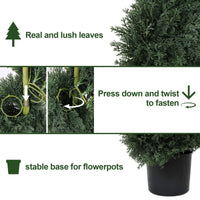 6FT single-color spiral-shaped potted cedar tree, a realist…
