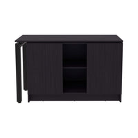 Wenge Desk with Two Open Storage Shelf