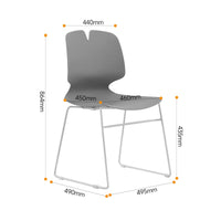 Modern Stacked Office Chair Set with Ergonomic Design in Gr…